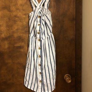 White and blue dress